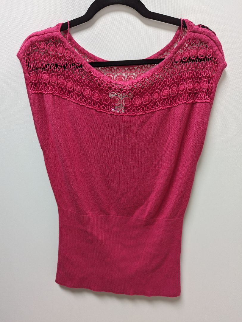 White House Black Market Pink Dolman Knit Blouse