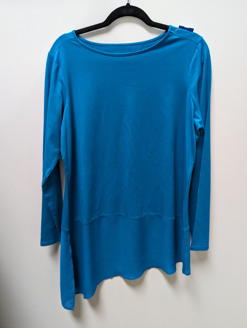 DG2 Ocean Blue Long Sleeve Tunic Blouse