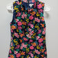 J Crew Black Floral Sleeveless Blouse