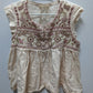 Lucky Brand Beige Embroidered Sleeveless Peasant Blouse