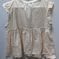 Lucky Brand Beige Embroidered Sleeveless Peasant Blouse