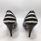 White House Black Market Black/White "Daughtry" Striped Heels