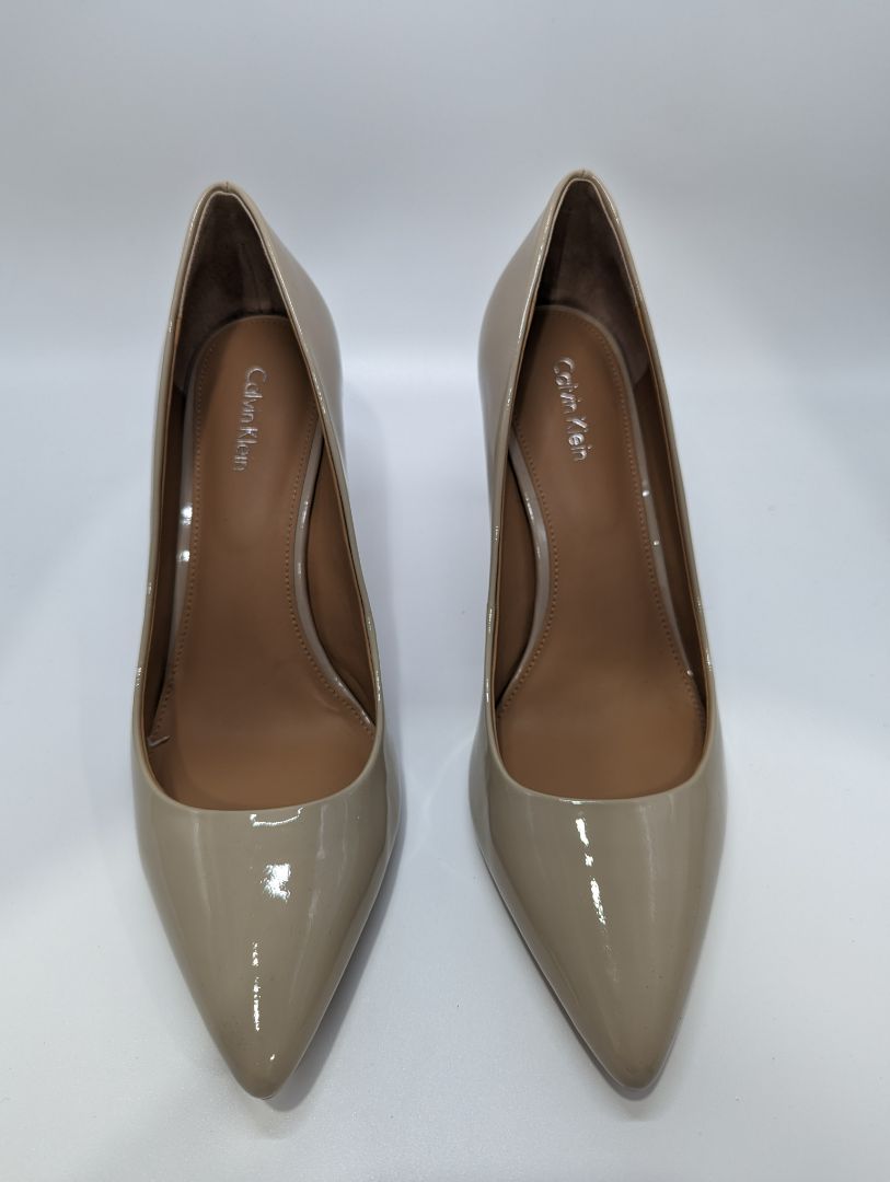 Calvin Klein Nude "Gayle" Patent Leather Heels