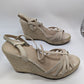 Colin Stuart Light Beige Strappy Wedges