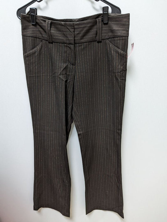 INC Dark Brown Striped Bootcut Pants