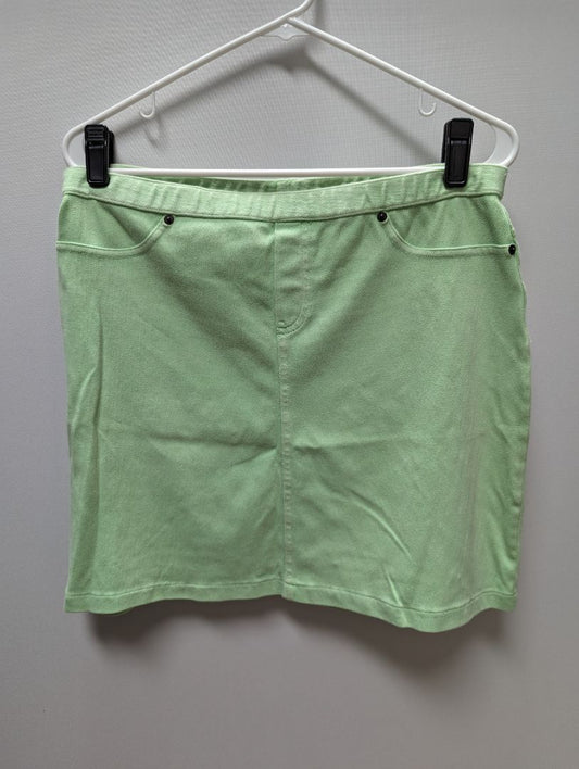 Hue Lime Green Denim Mini Skirt