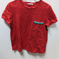 Zara Red Embroidered Pocket Tee