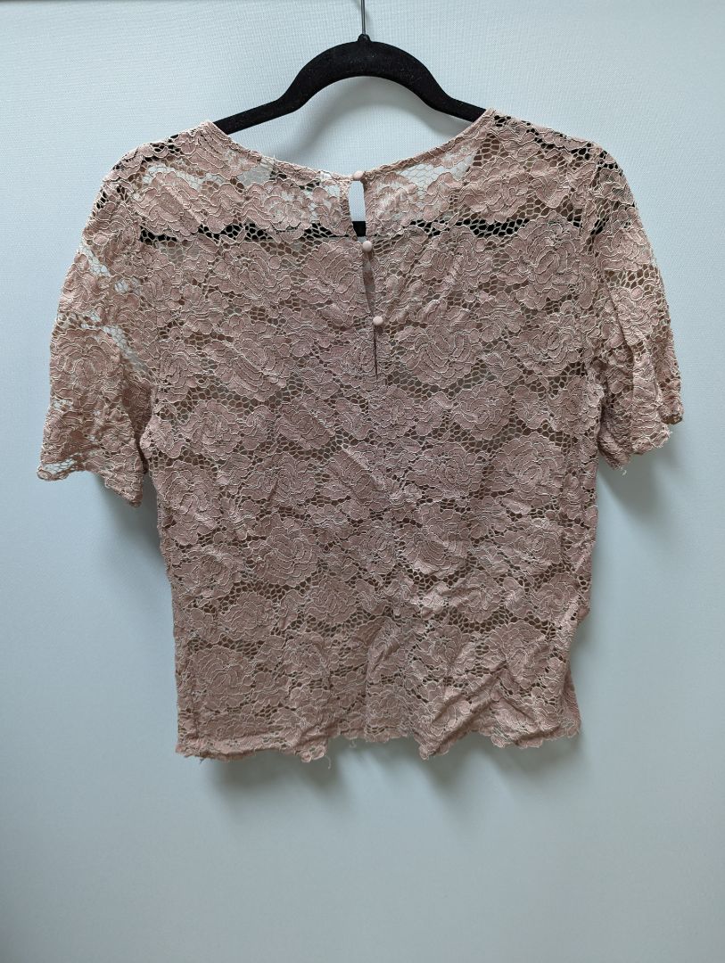 ONLY Light Pink Sheer Lace Blouse