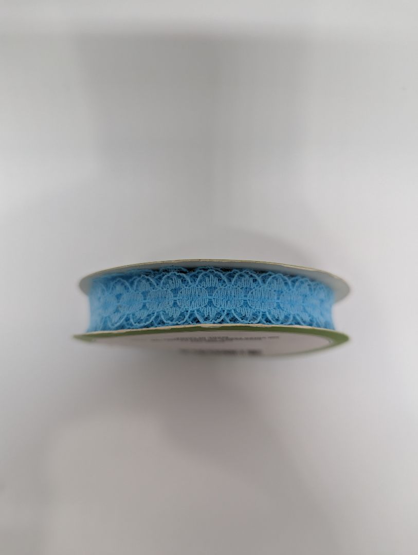 Floral Garden Blue Lace Ribbon 0.5"W