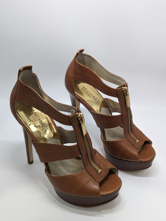 Michael Kors Brown Zip-Up Heels