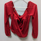 Windsor Red V-Neck Cropped Blouse