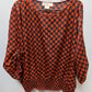 Michael Kors Vermillion/Black Patterned Blouse