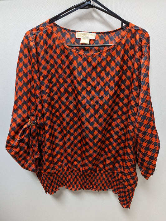 Michael Kors Vermillion/Black Patterned Blouse