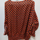 Michael Kors Vermillion/Black Patterned Blouse