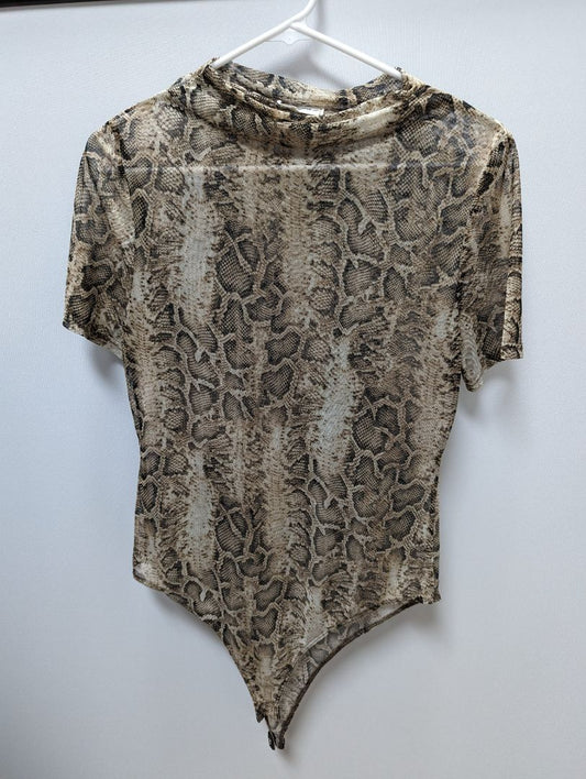 ee some Snake Print Mesh Bodysuit