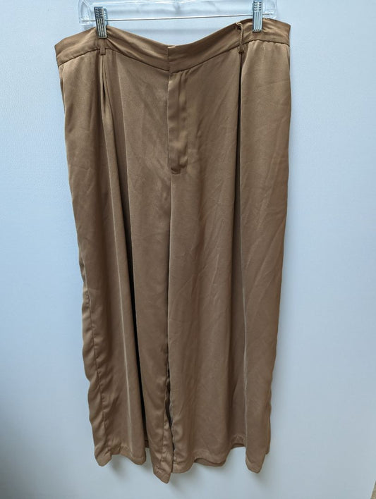 Tronjori Brown Elastic Waist Slack Pants