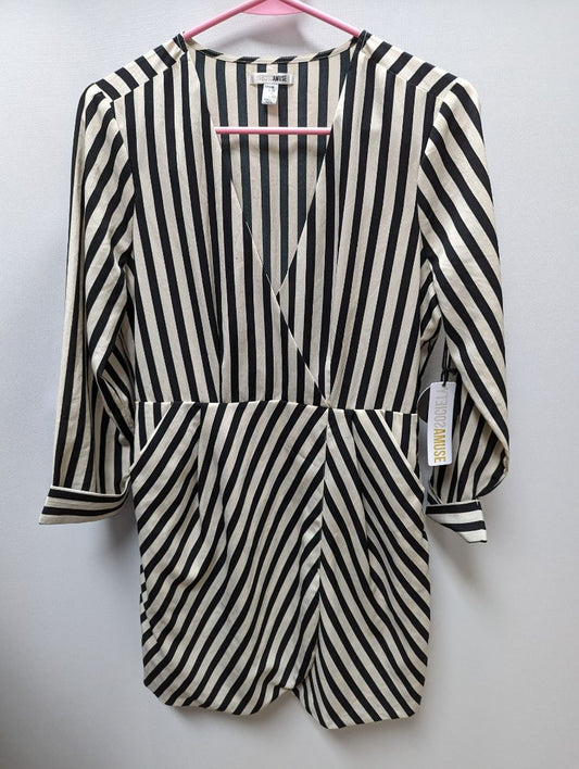 Amuse Society Cream/Black Striped Dress