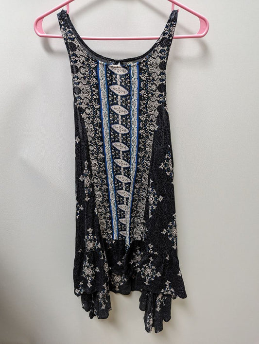 Free People Intimately Blue Patterned Tunic Blouse