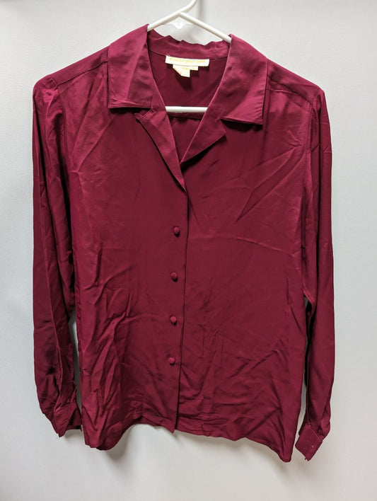 Brooks Brothers Burgundy Button Up Blouse