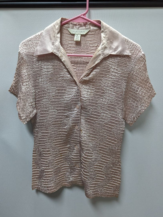 Casual Corner Light Pink Ruched Blouse