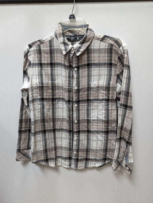 Riders by Lee Grey/White Plaid Flannel Shirt