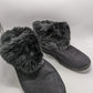 isotoner Black Faux Fur Suede Slipper Boots