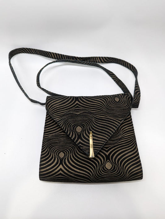 Gold Metallic Animal Print Crossbody Purse