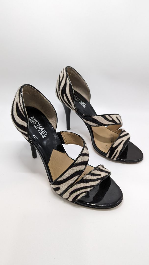 Michael Kors Black/White Zebra Fur Heels