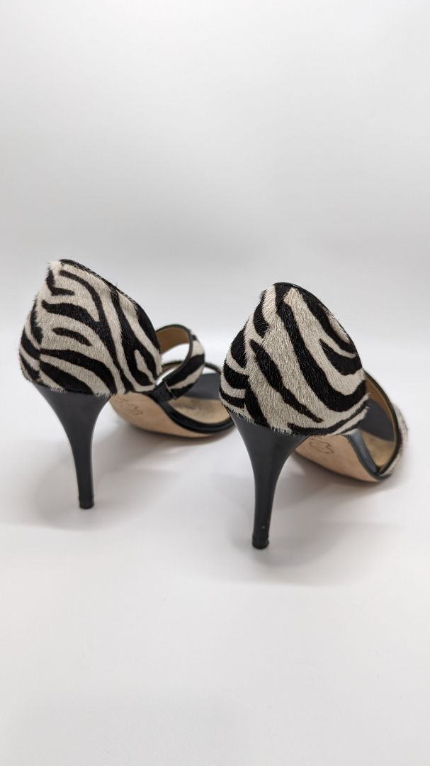 Michael Kors Black/White Zebra Fur Heels