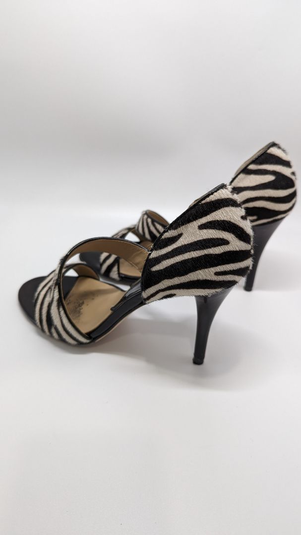 Michael Kors Black/White Zebra Fur Heels