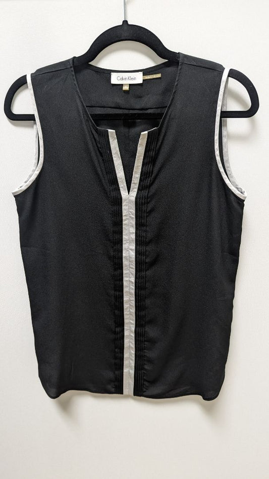 Calvin Klein Black/Silver Sleeveless Blouse