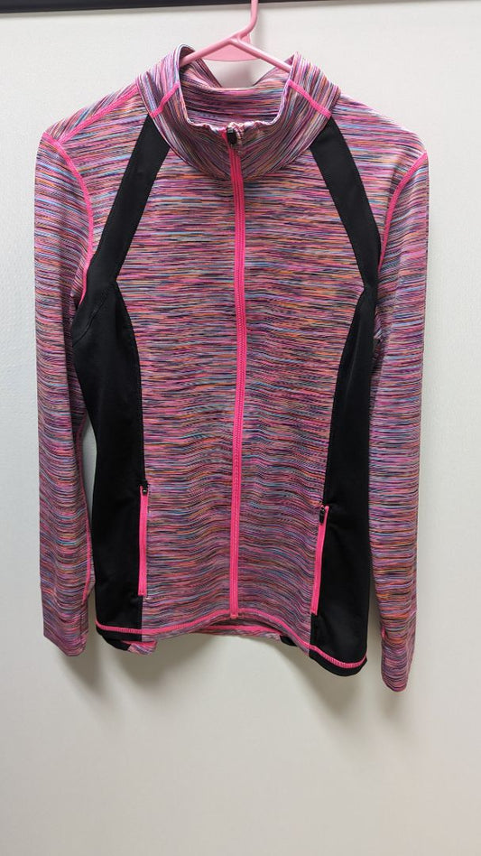 Ideaology Pink/Purple Striped Zip Up Active Jacket