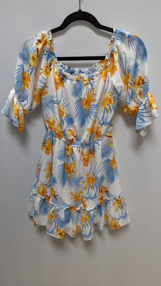 Forever 21 White/Blue/Orange Floral Dress