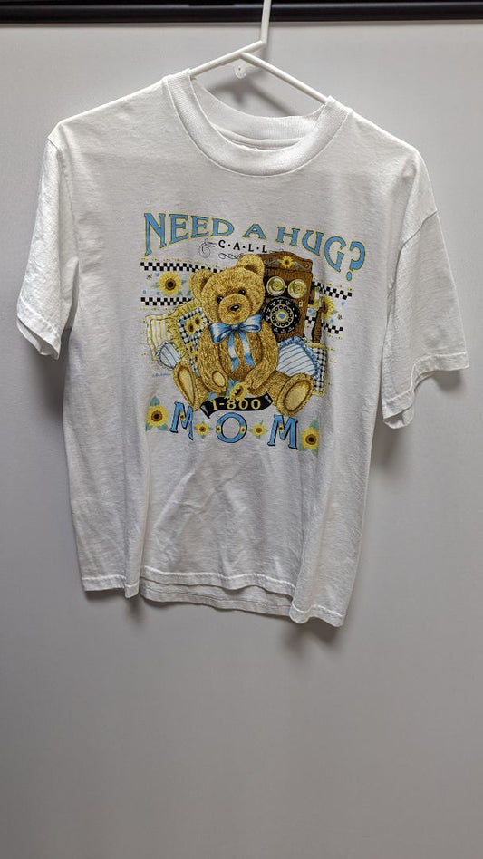 Hanes White "Need a Hug?" Teddy Bear Tee