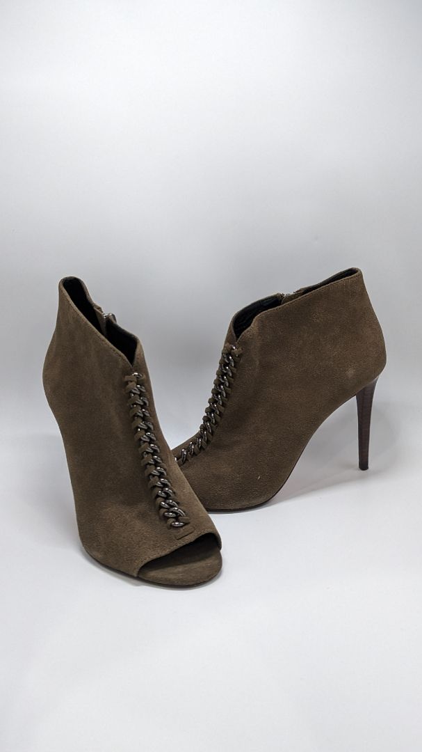 Coach Green Suede Olie Bootie Heels