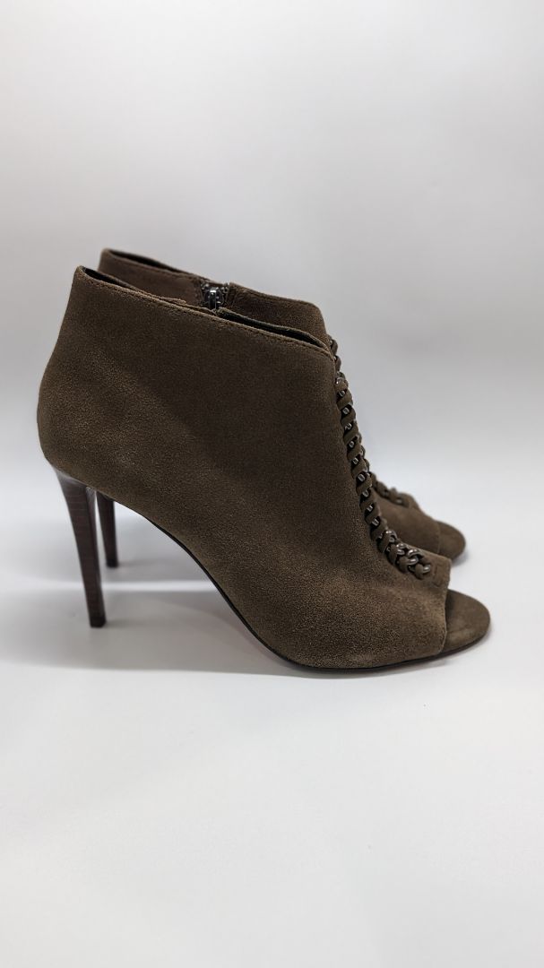 Coach Green Suede Olie Bootie Heels