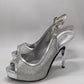 Guess Silver Glitter Sling Heels