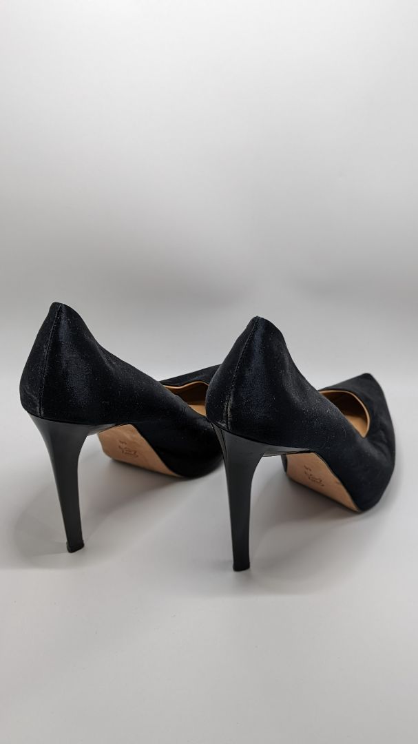 BCBGMAXAZRIA Black Satin Heels