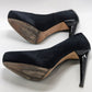 BCBGMAXAZRIA Black Satin Heels