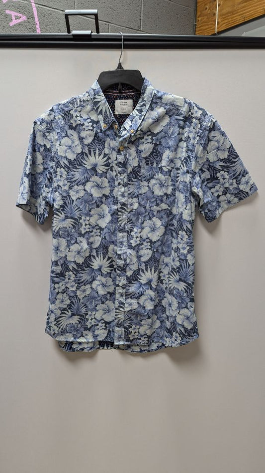 Sunrise Kingdom Light Blue/Navy Floral Button Up Shirt