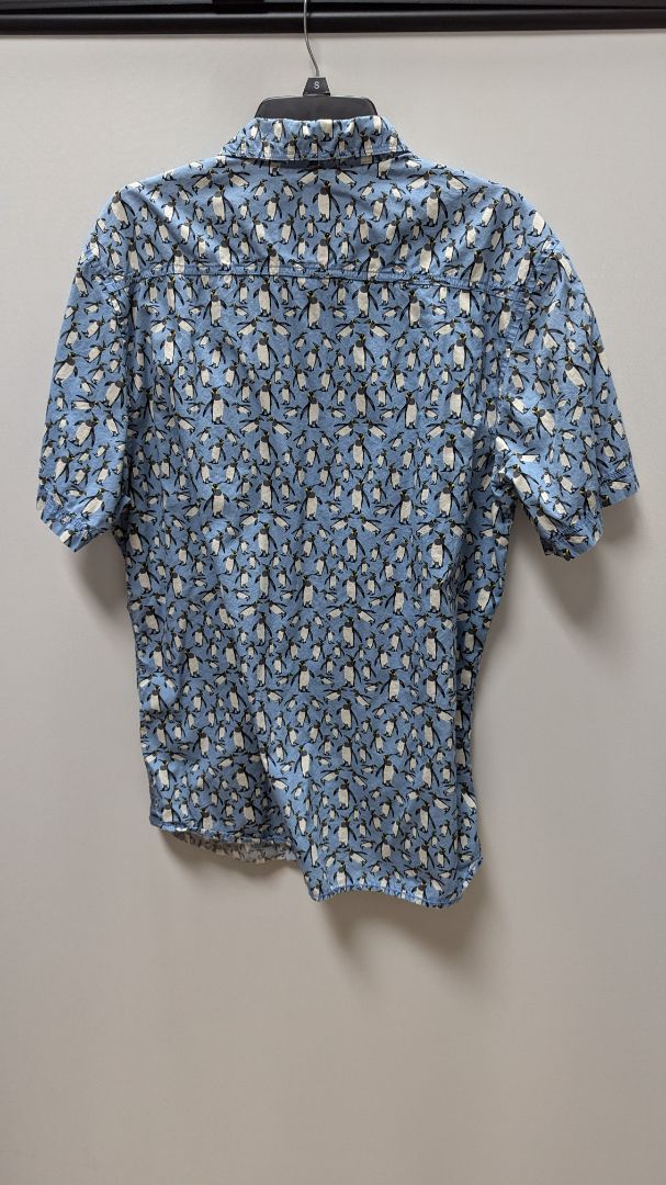 Good Vibes by Drill Light Blue Penguin Button Up Shirt