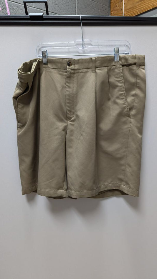 haggar Tan Pleated Men's Shorts