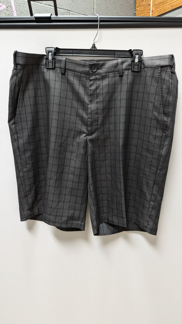 haggar Dark Grey Plaid Shorts