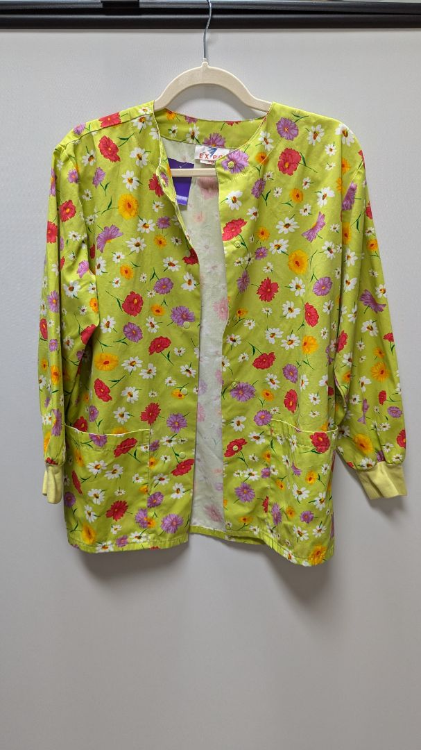 EXPO Green Floral Scrub Jacket