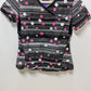 Skechers Black/White/Pink Dotted Scrub Top