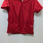 Butter-Soft Red Tie-Waist Scrub Top