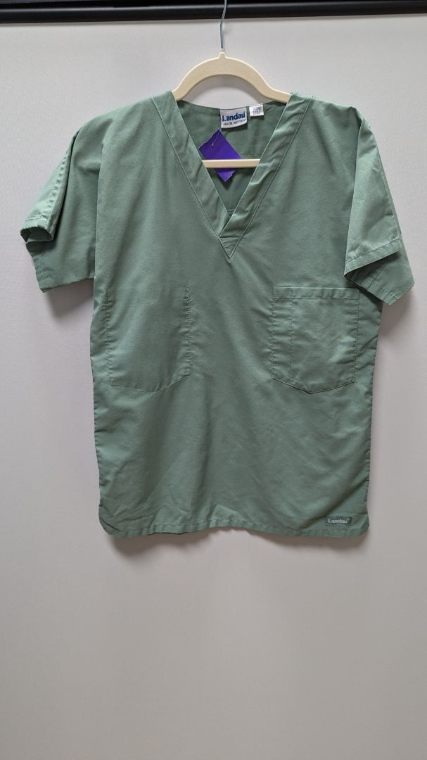 Landau Sage Green Inner Pocket Scrub Top