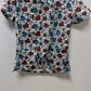medgear White/Red/Blue Hearts Scrub Top