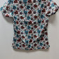 medgear White/Red/Blue Hearts Scrub Top