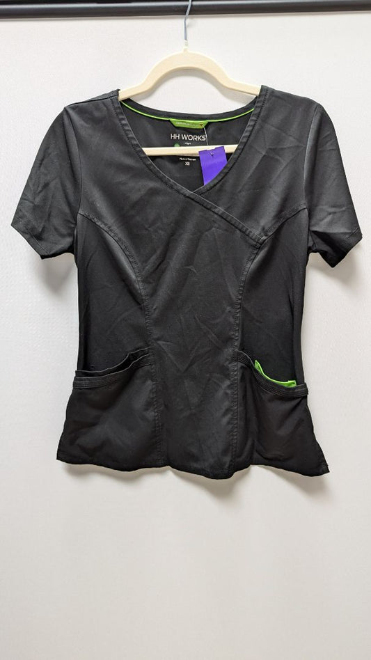 HH Works by Healing Hands Black Scrub Top